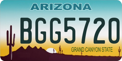 AZ license plate BGG5720