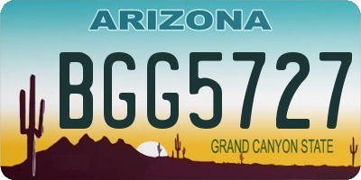 AZ license plate BGG5727