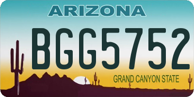 AZ license plate BGG5752