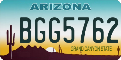 AZ license plate BGG5762