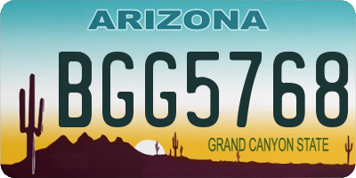 AZ license plate BGG5768