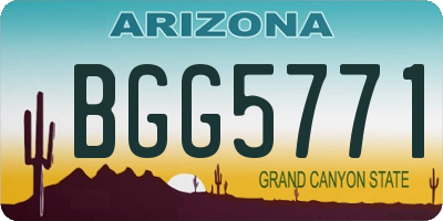 AZ license plate BGG5771