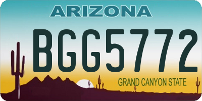 AZ license plate BGG5772