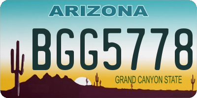 AZ license plate BGG5778
