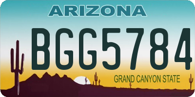 AZ license plate BGG5784