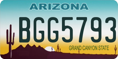 AZ license plate BGG5793