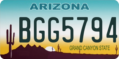 AZ license plate BGG5794