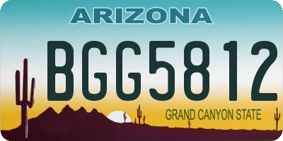 AZ license plate BGG5812