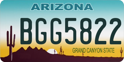 AZ license plate BGG5822