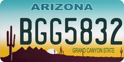 AZ license plate BGG5832