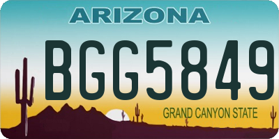 AZ license plate BGG5849