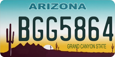 AZ license plate BGG5864