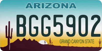 AZ license plate BGG5902