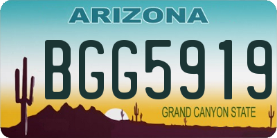 AZ license plate BGG5919