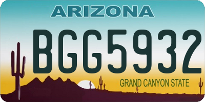 AZ license plate BGG5932