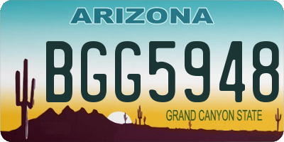 AZ license plate BGG5948