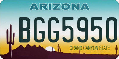 AZ license plate BGG5950