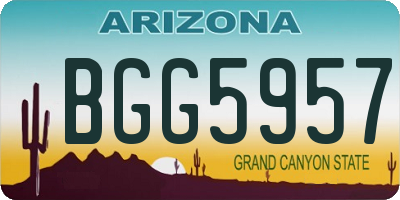 AZ license plate BGG5957