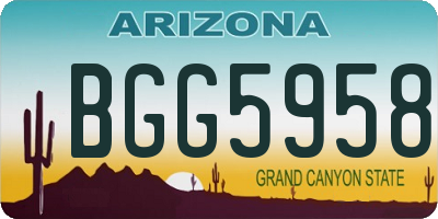 AZ license plate BGG5958