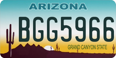 AZ license plate BGG5966