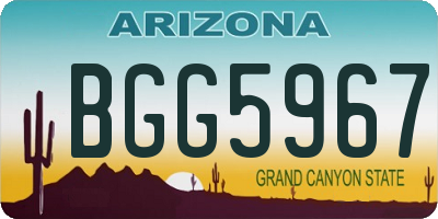 AZ license plate BGG5967