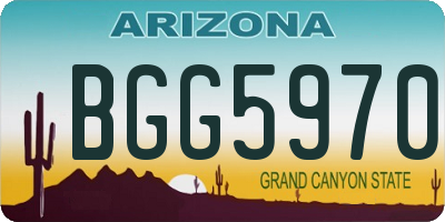AZ license plate BGG5970