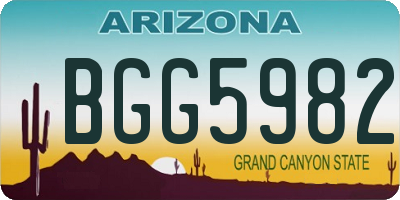 AZ license plate BGG5982