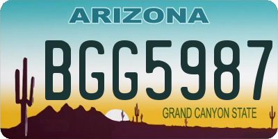 AZ license plate BGG5987