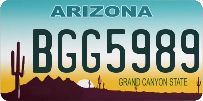 AZ license plate BGG5989