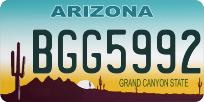 AZ license plate BGG5992