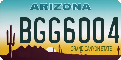 AZ license plate BGG6004