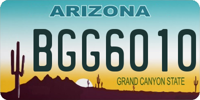 AZ license plate BGG6010