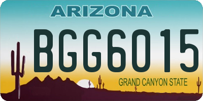AZ license plate BGG6015