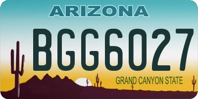 AZ license plate BGG6027