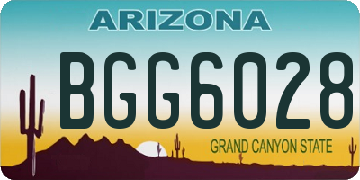 AZ license plate BGG6028
