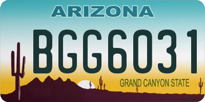AZ license plate BGG6031