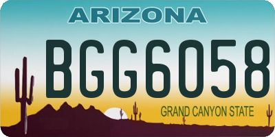 AZ license plate BGG6058