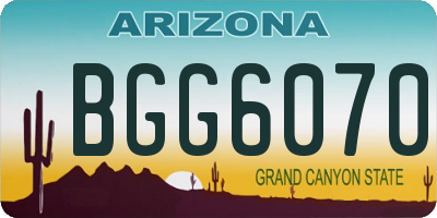 AZ license plate BGG6070