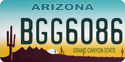 AZ license plate BGG6086