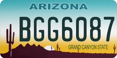 AZ license plate BGG6087