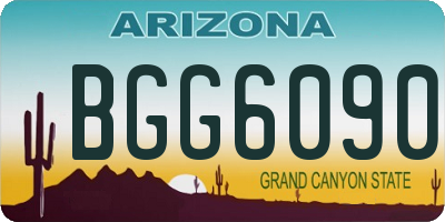 AZ license plate BGG6090