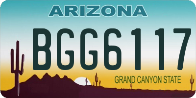 AZ license plate BGG6117