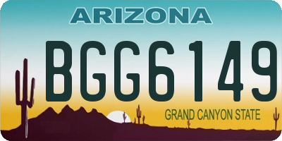AZ license plate BGG6149