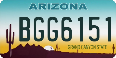 AZ license plate BGG6151