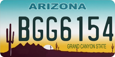 AZ license plate BGG6154