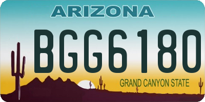 AZ license plate BGG6180