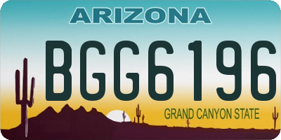AZ license plate BGG6196