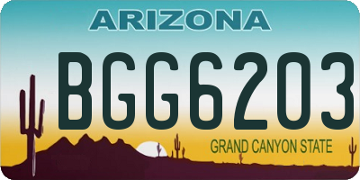AZ license plate BGG6203