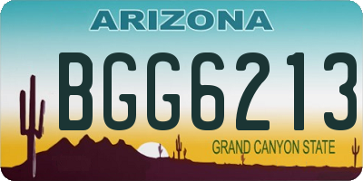 AZ license plate BGG6213