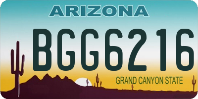 AZ license plate BGG6216